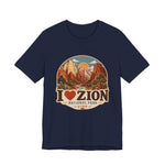 I Heart Zion National Park T-Shirt | Vintage Utah Adventure Tee | Bella+Canvas 3001 — thumbnail 5