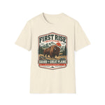 Natural cream Guard the Great Plains tee with a bull bison stamped into a vintage heritage badge — thumbnail 5