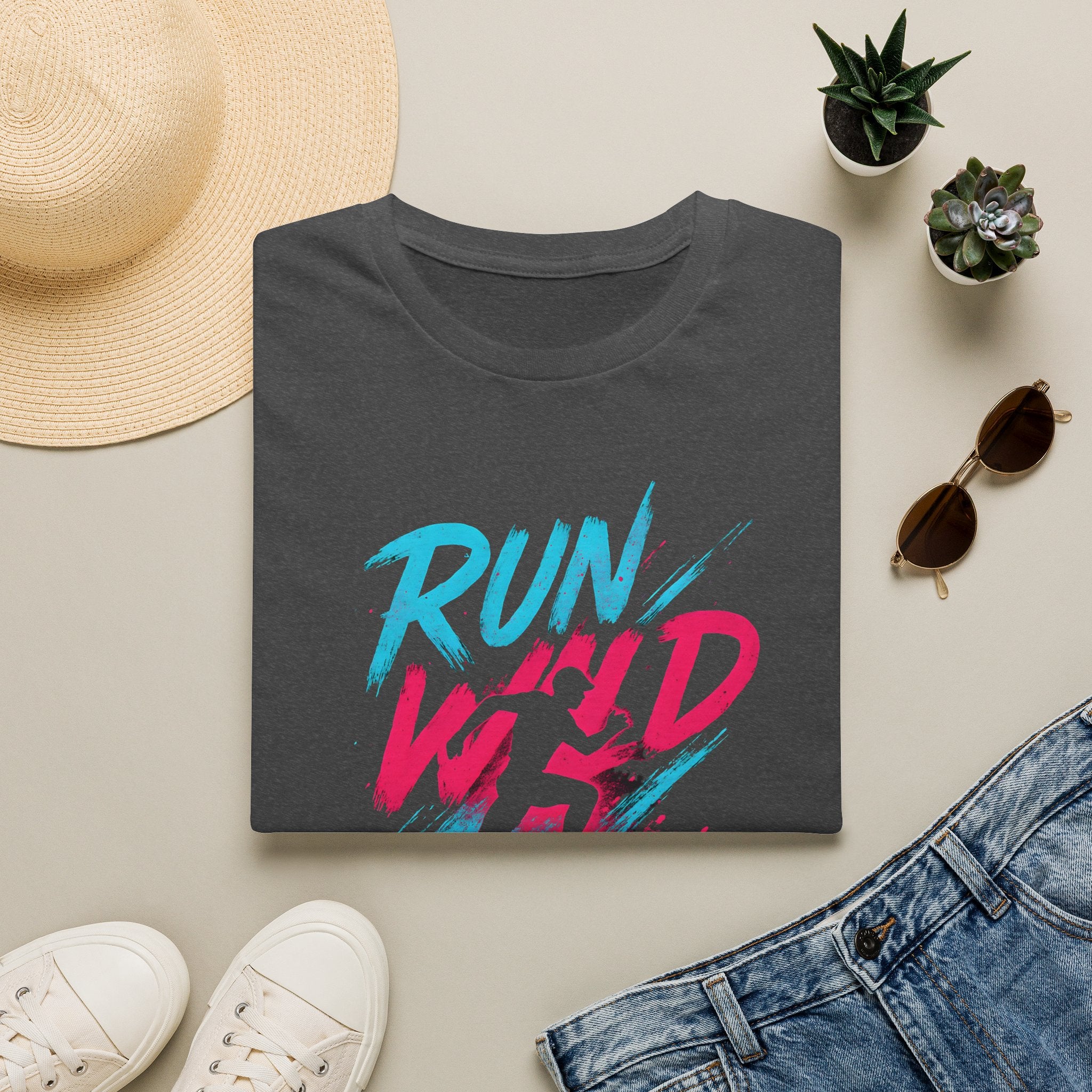 Neon Run Wild Typography T-Shirt