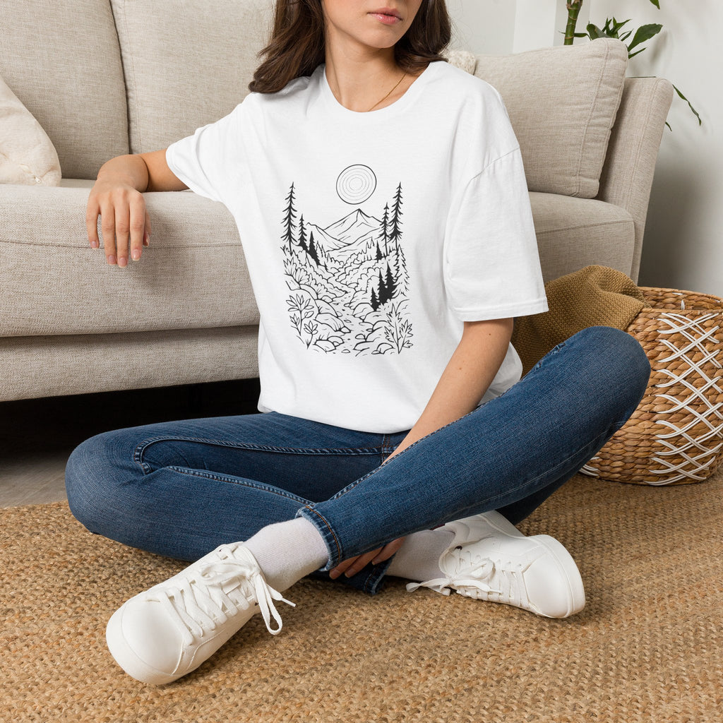 Moonlit Mountain Landscape T-Shirt