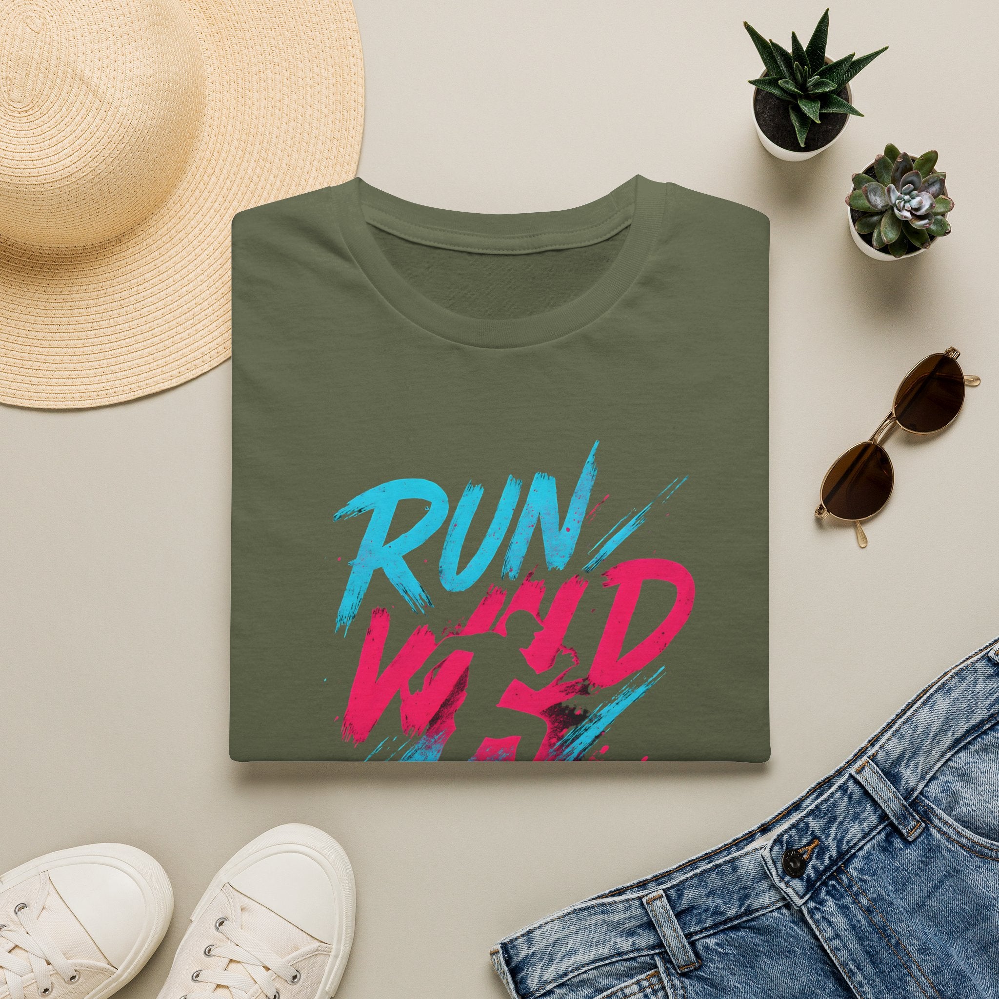 Neon Run Wild Typography T-Shirt