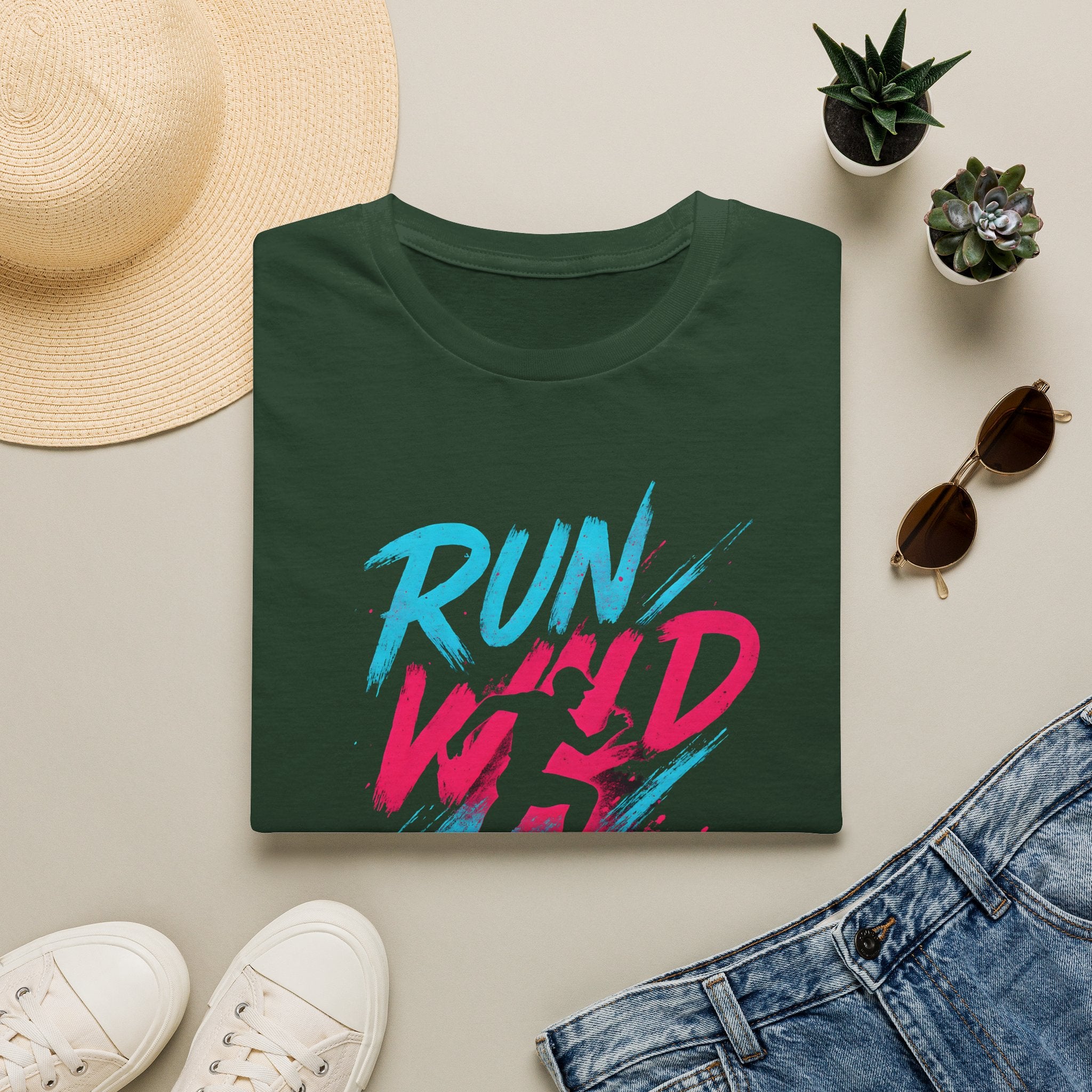 Neon Run Wild Typography T-Shirt