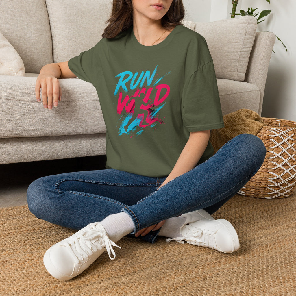 Neon Run Wild Typography T-Shirt