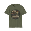 Gone Fishin’ Don’t Look For Me Shirt | Bigfoot Fishing Graphic Tee in Military Green