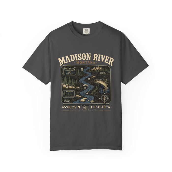 Madison River Montana T-Shirt | Vintage River Mileage Fly Fishing Tee