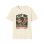 Natural cream Stand For Wild Country elk t-shirt with heritage badge art reading Preserve Migration, Protect Grasslands — thumbnail 3