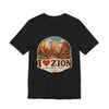 I Heart Zion National Park T-Shirt | Vintage Utah Adventure Tee | Bella+Canvas 3001 in Black