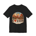 I Heart Zion National Park T-Shirt | Vintage Utah Adventure Tee | Bella+Canvas 3001 — thumbnail 3