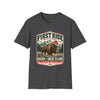 Guard the Great Plains Bison Tee | Wildlife Heritage Graphic Shirt in Dark Heather