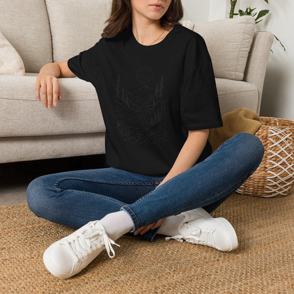 Moonlit Mountain Landscape T-Shirt