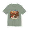 I Heart Zion National Park T-Shirt | Vintage Utah Adventure Tee | Bella+Canvas 3001 in Sage