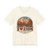 I Heart Zion National Park T-Shirt | Vintage Utah Adventure Tee | Bella+Canvas 3001 in Natural