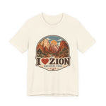 I Heart Zion National Park T-Shirt | Vintage Utah Adventure Tee | Bella+Canvas 3001 — thumbnail 4