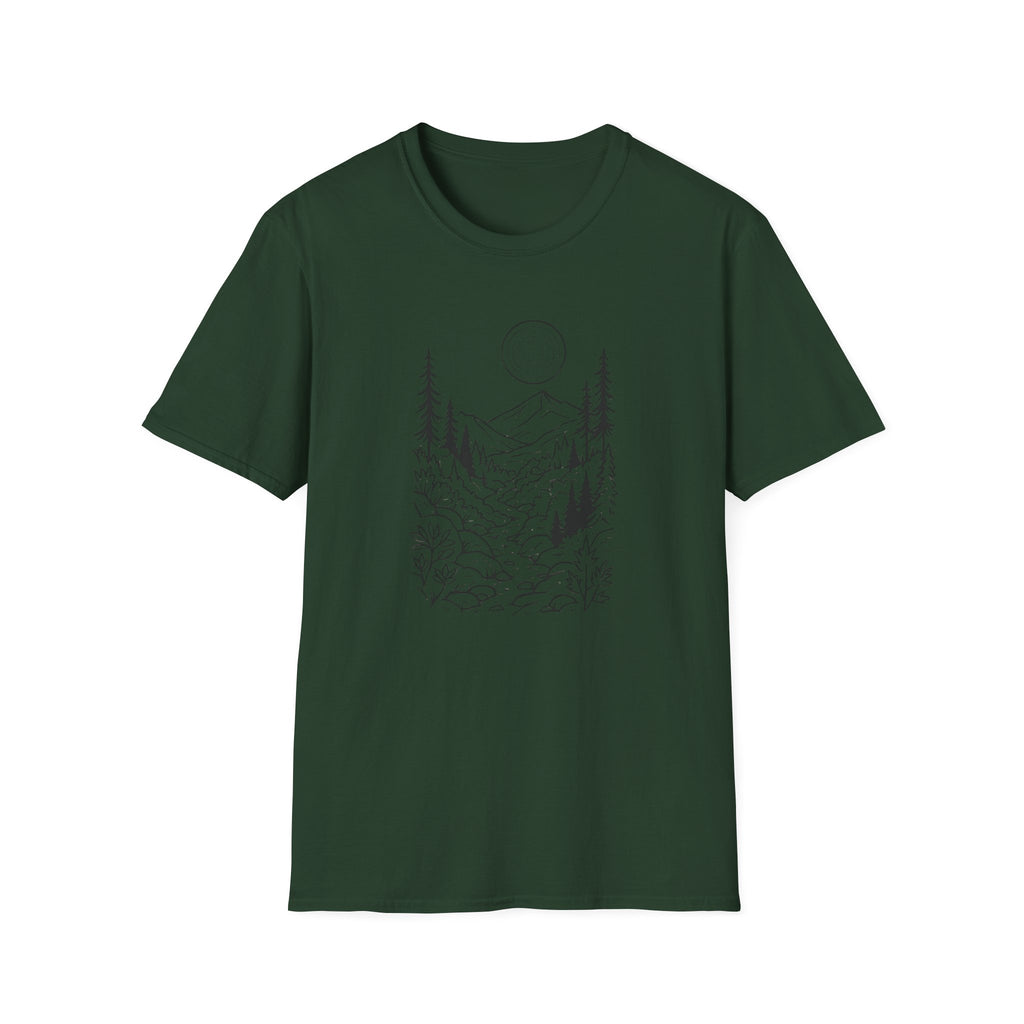 Moonlit Mountain Landscape T-Shirt