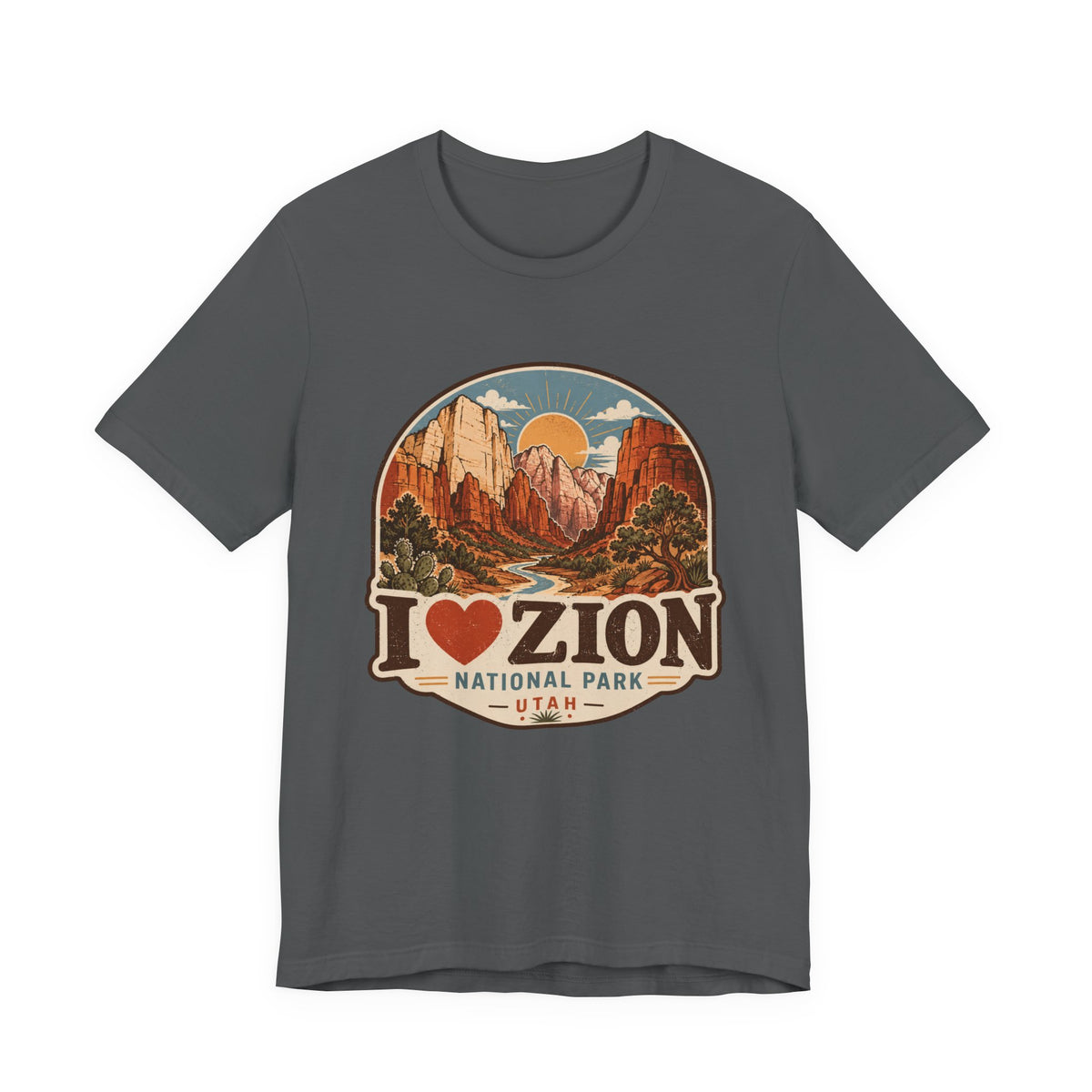 I Heart Zion National Park T-Shirt | Vintage Utah Adventure Tee | Bella+Canvas 3001