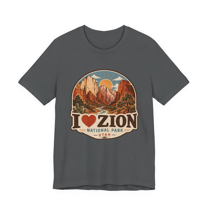 I Heart Zion National Park T-Shirt | Vintage Utah Adventure Tee | Bella+Canvas 3001