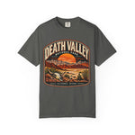 Death Valley National Park graphic t-shirt in Pepper featuring a vintage desert landscape design by First Rise Outfitters — thumbnail 2